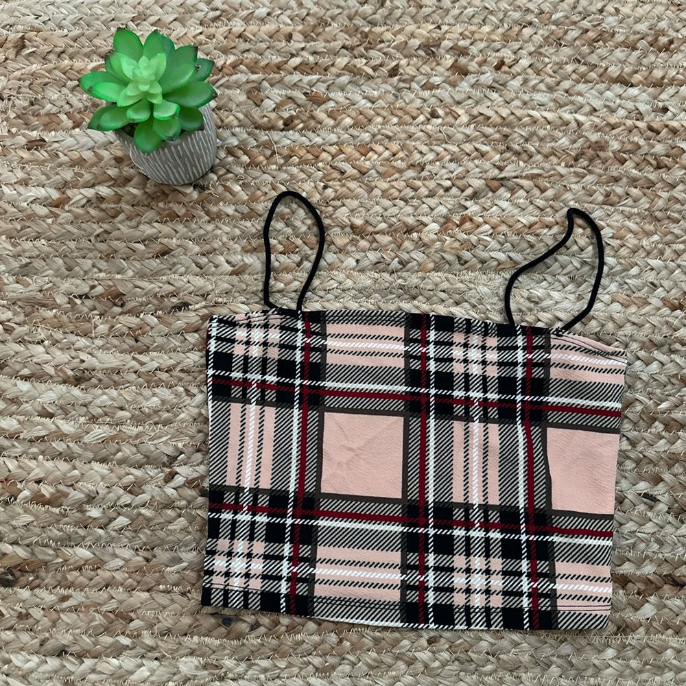 PLAID CROP TANK